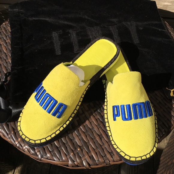 fenty puma slides yellow